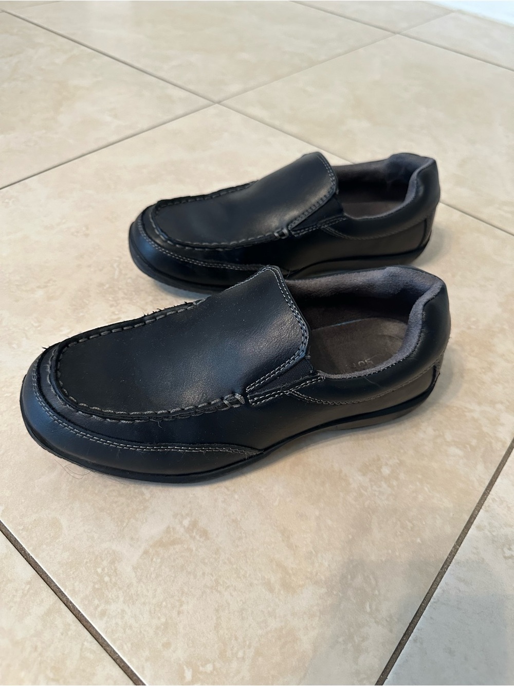 Kids Black Slip-On Dress Loafers